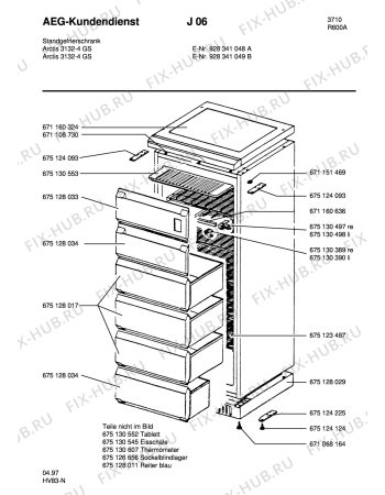 Взрыв-схема холодильника Aeg ARC3132-4 GS GB - Схема узла Housing 001